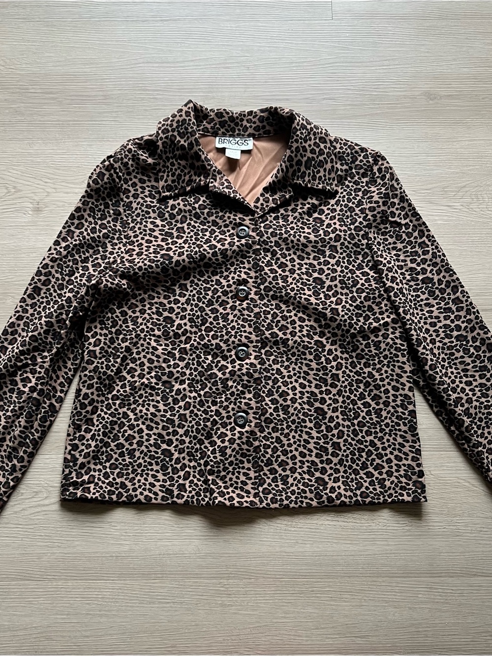 Briggs New York Women's Leopard Print Button-Up Jacket - Brown/Black